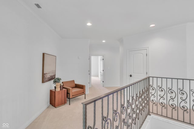 10471 Winghaven Dr, Noblesville, IN 46060 - hallway with carpet, recessed lighting, and ornamental molding