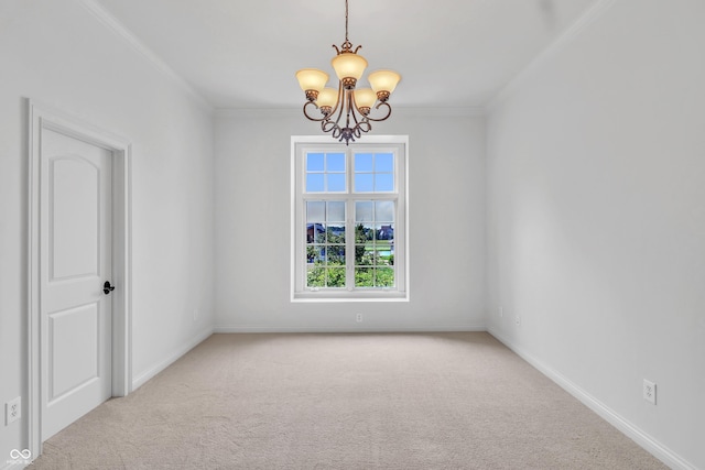 10471 Winghaven Dr, Noblesville, IN 46060 - carpeted empty room featuring ornamental molding and a chandelier