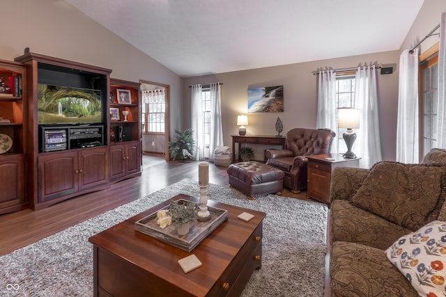 421 Kingsway Ct, Mooresville, IN 46158 - living room with lofted ceiling and wood finished floors