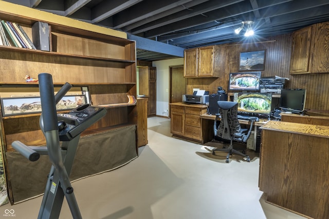 421 Kingsway Ct, Mooresville, IN 46158 - office area featuring finished concrete flooring