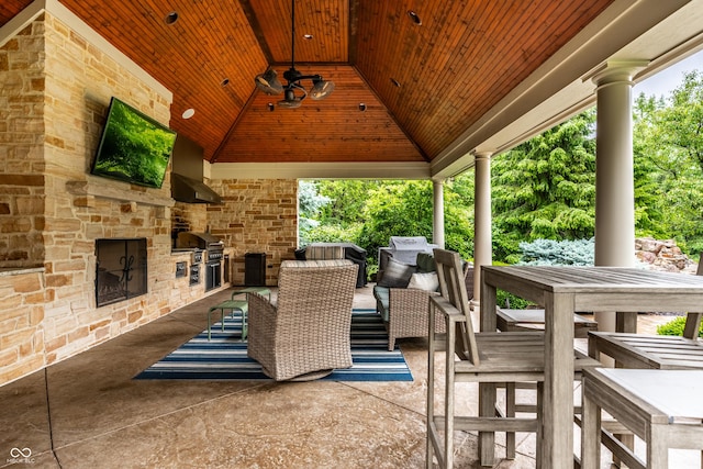 13346 W Sherbern Dr, Carmel, IN 46032 - view of patio / terrace with a gazebo, exterior kitchen, and outdoor lounge area