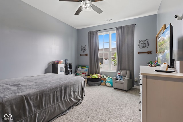 3599 Chalmers Dr, Bargersville, IN 46106 - carpeted bedroom featuring a ceiling fan