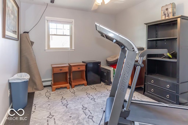 2457 N Centerline Rd, Franklin, IN 46131 - exercise area featuring a ceiling fan