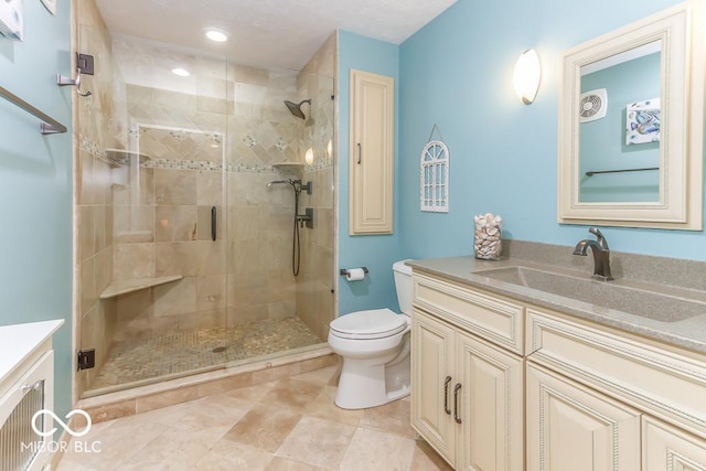 2457 N Centerline Rd, Franklin, IN 46131 - bathroom with vanity, toilet, and a stall shower