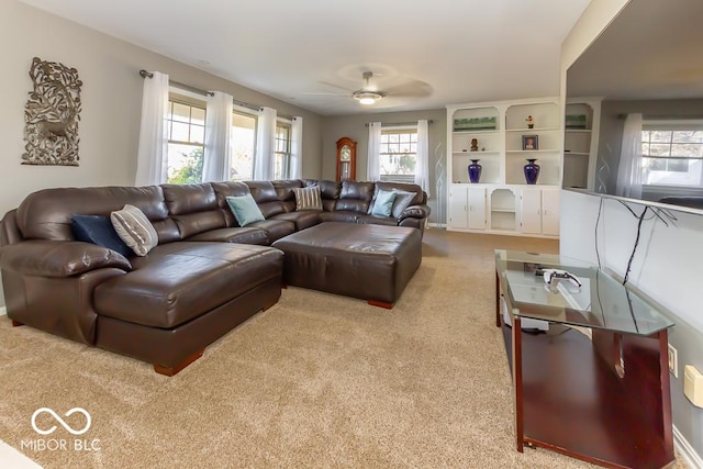 2457 N Centerline Rd, Franklin, IN 46131 - carpeted living area featuring a ceiling fan