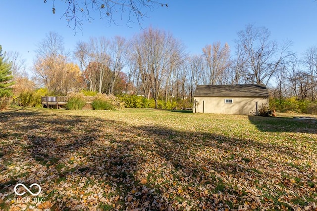 2457 N Centerline Rd, Franklin, IN 46131 - view of green lawn with a deck