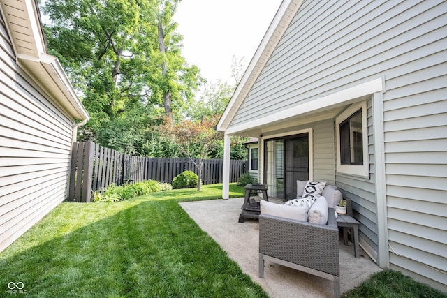 7686 Micawber Ct, Indianapolis, IN 46256 - fenced backyard with a patio area