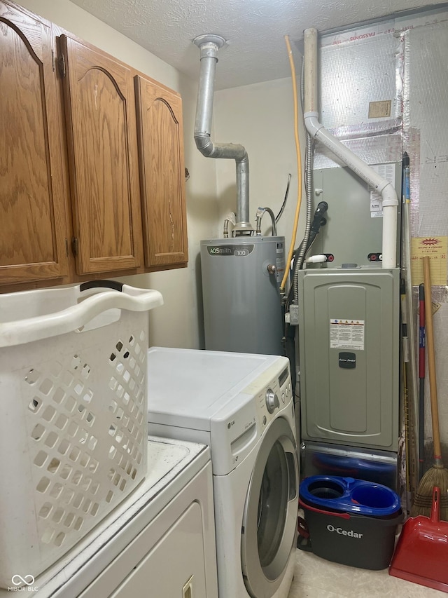 108 Meadowview Dr, Mooresville, IN 46158 - laundry room with independent washer and dryer, cabinet space, and water heater