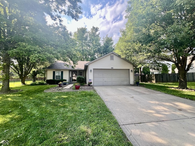 108 Meadowview Dr, Mooresville, IN 46158 - ranch-style house featuring an attached garage and concrete driveway