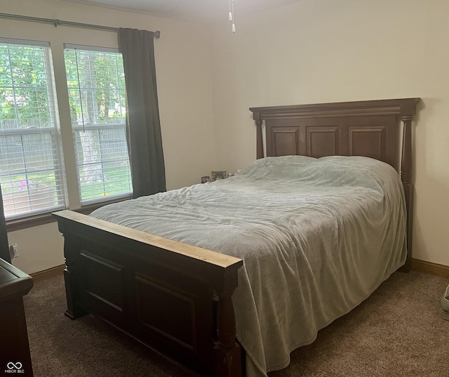 108 Meadowview Dr, Mooresville, IN 46158 - bedroom featuring dark carpet, baseboards, and multiple windows