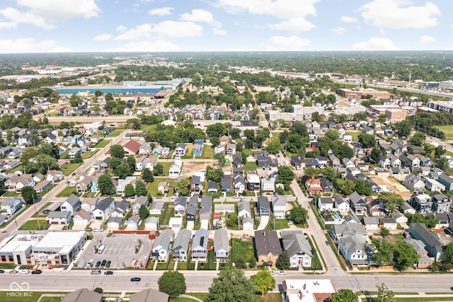 1717 Carrollton Ave, Indianapolis, IN 46202 - aerial view of property and surrounding area with nearby suburban area