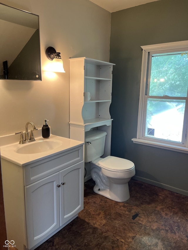 26 Oakwood Ave, North Vernon, IN 47265 - half bath with toilet, vanity, and stone finish floors