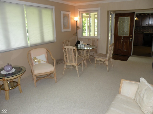 1796 N 400 W, Crawfordsville, IN 47933 - dining room with crown molding and carpet flooring