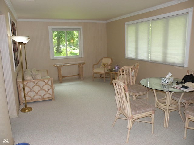 1796 N 400 W, Crawfordsville, IN 47933 - dining room featuring carpet floors and crown molding
