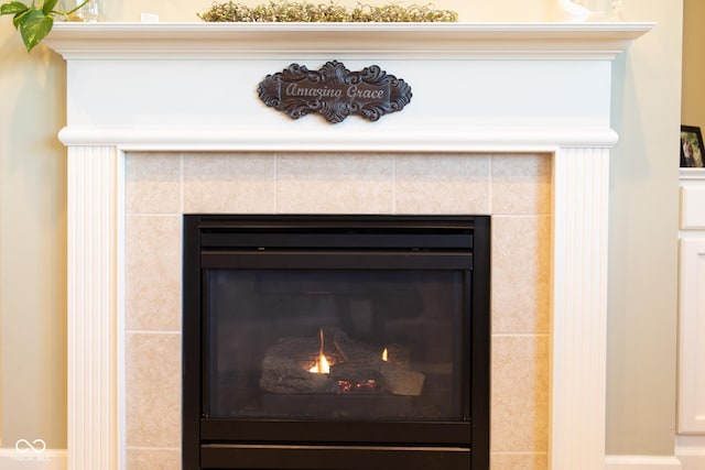 226 S Cave Creek Dr S, Bloomington, IN 47403 - detailed view of a tile fireplace and baseboards