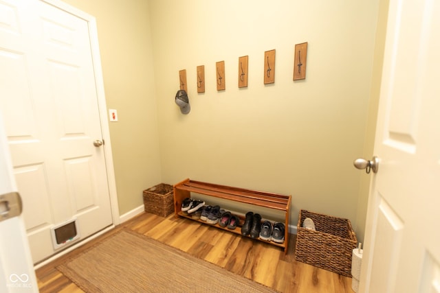 226 S Cave Creek Dr S, Bloomington, IN 47403 - mudroom featuring wood finished floors and baseboards