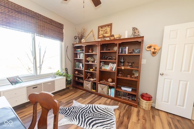 226 S Cave Creek Dr S, Bloomington, IN 47403 - home office featuring ceiling fan and wood finished floors