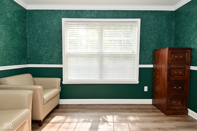 1744 Salina Dr, Avon, IN 46123 - sitting room featuring wood finished floors and crown molding