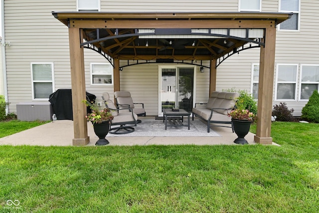 1744 Salina Dr, Avon, IN 46123 - view of patio with a gazebo, an outdoor living space, and a grill