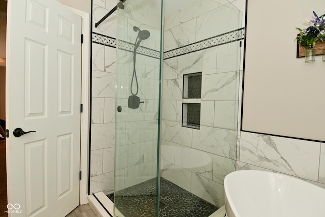 1744 Salina Dr, Avon, IN 46123 - full bathroom with a freestanding tub and a stall shower