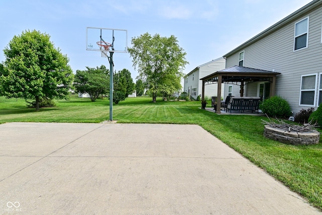 1744 Salina Dr, Avon, IN 46123 - view of patio featuring a gazebo and an outdoor fire pit