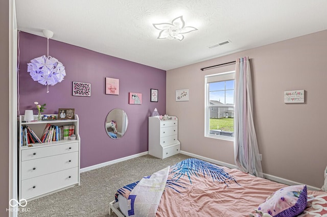 126 Winding Brook Way, Pendleton, IN 46064 - bedroom with baseboards, carpet flooring, and a textured ceiling