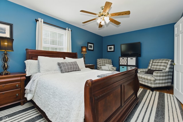 9550 E State Road 46, Bloomington, IN 47401 - bedroom featuring wood finished floors and ceiling fan