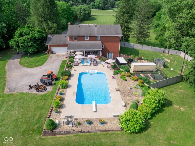 9550 E State Road 46, Bloomington, IN 47401 - view of swimming pool featuring a diving board and a patio