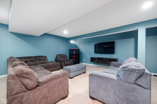 1143 Hampton Dr, Greenwood, IN 46143 - living area featuring carpet and recessed lighting