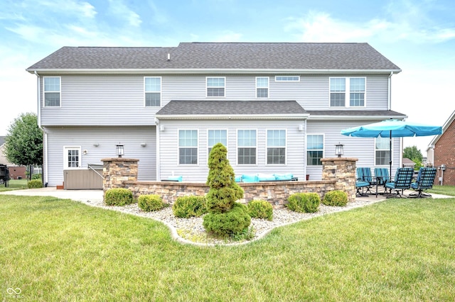 1143 Hampton Dr, Greenwood, IN 46143 - back of house with a yard, a patio area, and roof with shingles