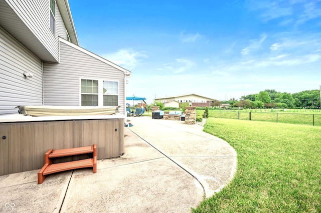1143 Hampton Dr, Greenwood, IN 46143 - view of patio / terrace featuring a hot tub