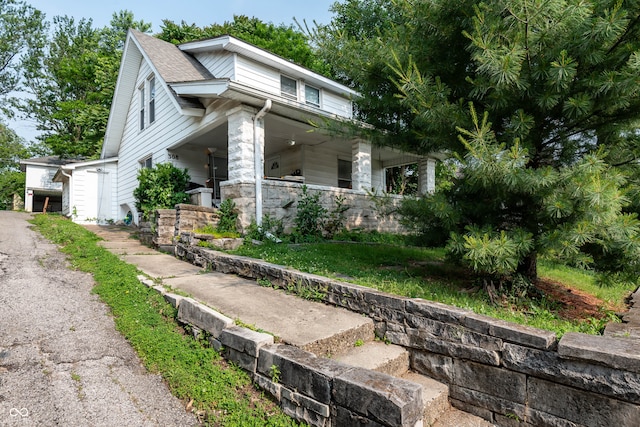 308 S Madison St, Bloomington, IN 47403 - view of front of home with stone siding and covered porch