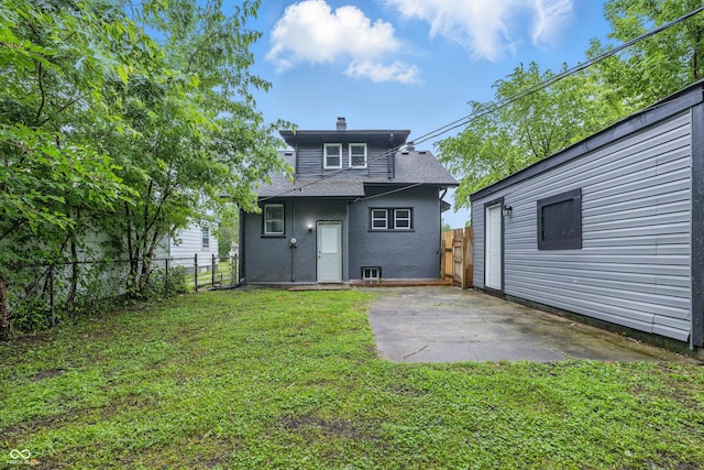 2720 S Taft Ave, Indianapolis, IN 46241 - rear view of property featuring a chimney, roof with shingles, and a patio area