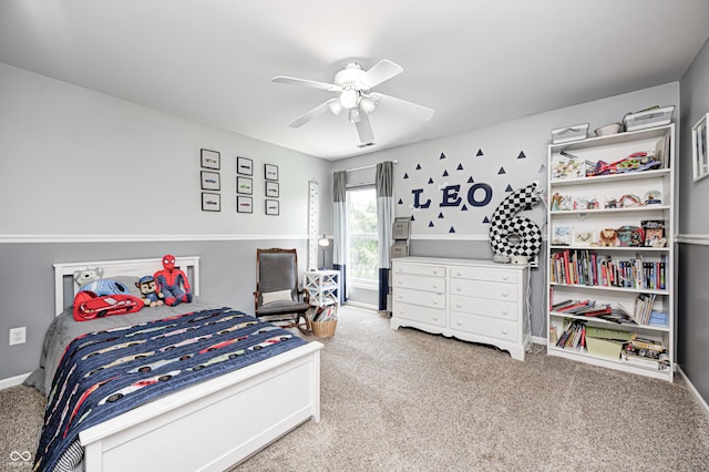 10717 Windermere Blvd, Fishers, IN 46037 - carpeted bedroom with ceiling fan and baseboards