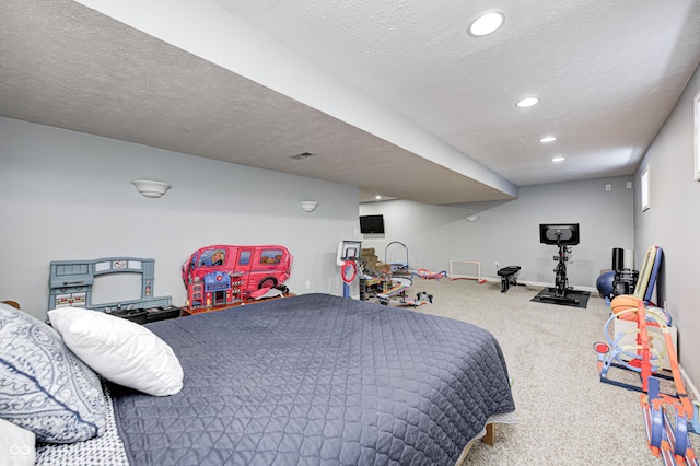 10717 Windermere Blvd, Fishers, IN 46037 - bedroom with carpet, recessed lighting, and a textured ceiling