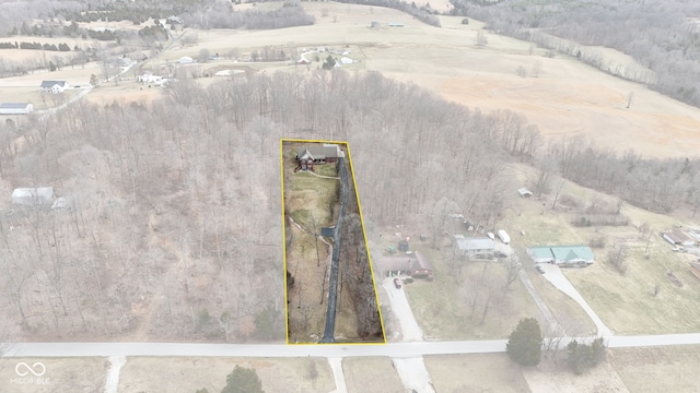 128 Walts Rd, Georgetown, IN 47122 - aerial view of sparsely populated area with property parcel outlined