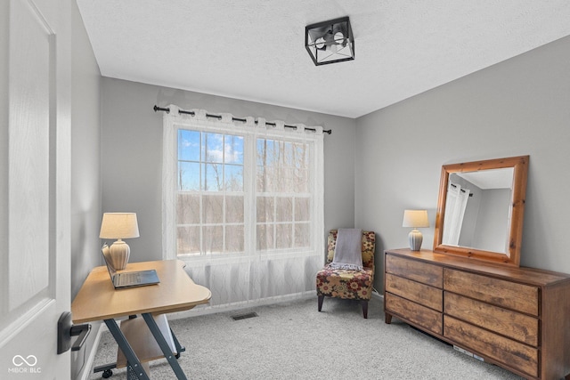 128 Walts Rd, Georgetown, IN 47122 - carpeted home office featuring baseboards and a textured ceiling