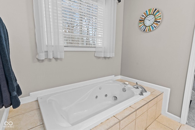 128 Walts Rd, Georgetown, IN 47122 - full bath with a tub with jets and tile patterned flooring