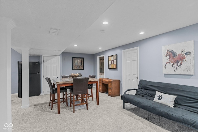 128 Walts Rd, Georgetown, IN 47122 - dining area with light colored carpet, recessed lighting, and baseboards