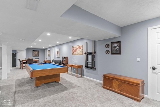 128 Walts Rd, Georgetown, IN 47122 - recreation room with carpet floors, baseboards, pool table, and recessed lighting