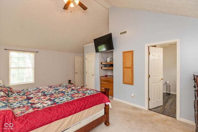 1159 Oak Leaf Rd, Franklin, IN 46131 - carpeted bedroom featuring beam ceiling and high vaulted ceiling
