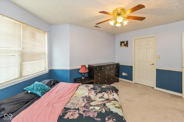 1159 Oak Leaf Rd, Franklin, IN 46131 - carpeted bedroom featuring ceiling fan and a textured ceiling