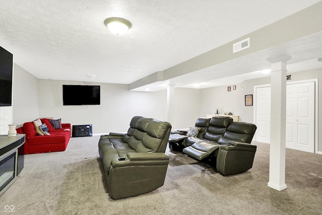 10902 Jimmy Lake Dr, Indianapolis, IN 46239 - carpeted living room with a textured ceiling and baseboards