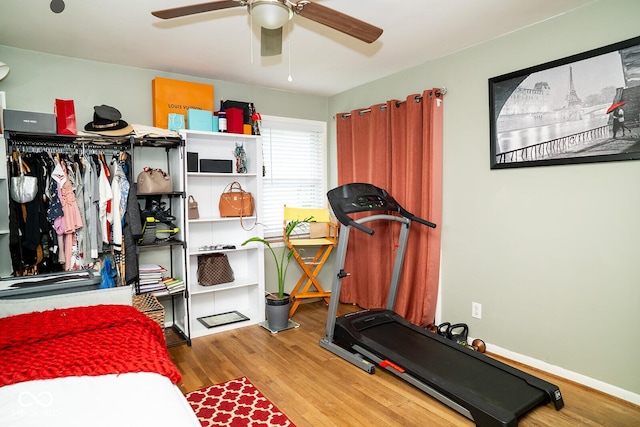 6180 Winnpeny Ln, Indianapolis, IN 46220 - bedroom featuring wood finished floors and ceiling fan