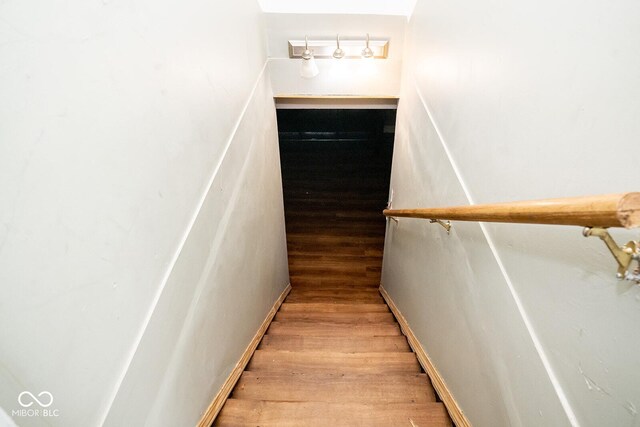 6180 Winnpeny Ln, Indianapolis, IN 46220 - stairway with wood finished floors