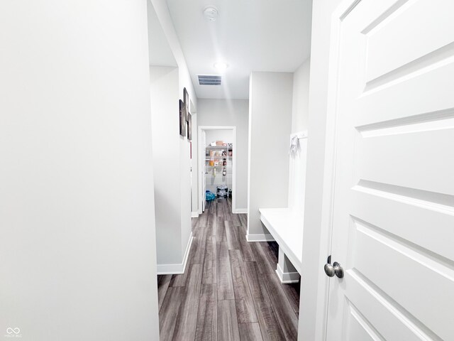 2358 S Stonehill Way, New Palestine, IN 46163 - mudroom featuring dark wood finished floors and baseboards