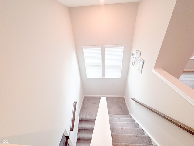 2358 S Stonehill Way, New Palestine, IN 46163 - stairs featuring carpet floors and baseboards