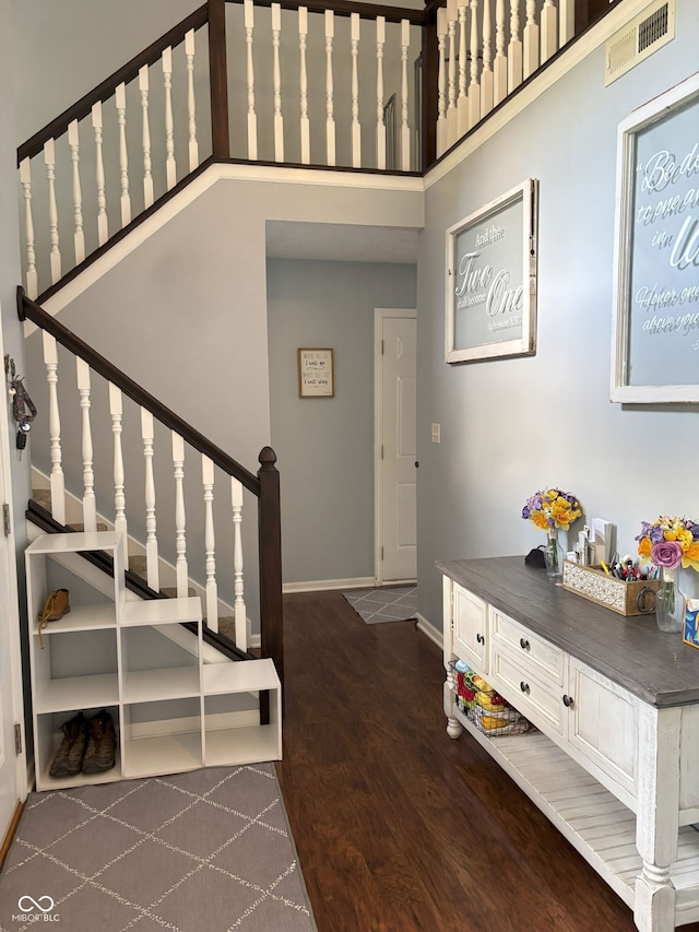 8926 Durban Ct, Indianapolis, IN 46234 - entryway featuring dark wood-style flooring and baseboards