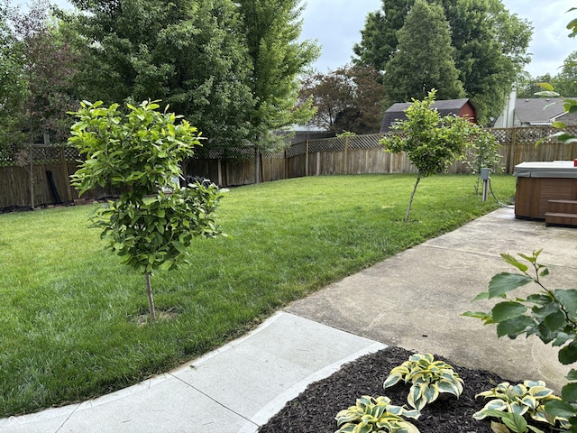 8926 Durban Ct, Indianapolis, IN 46234 - view of yard with a hot tub and a patio area