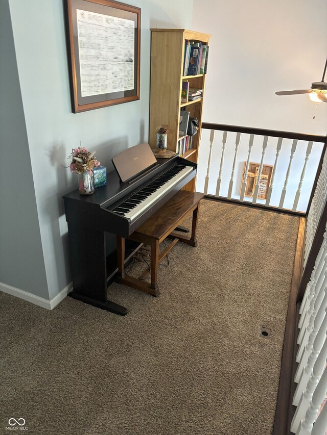 8926 Durban Ct, Indianapolis, IN 46234 - sitting room with carpet floors, ceiling fan, and baseboards